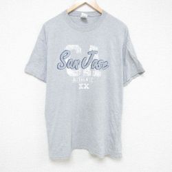 XL★古着 フルーツオブザルーム 半袖 ビンテージ Tシャツ メンズ 00年代 00s サンジョー 大きいサイズ クルーネック グレー 霜降り 25jul07 中古