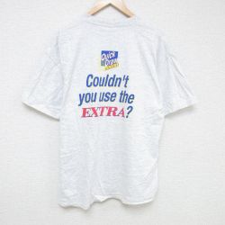XL★古着 半袖 ビンテージ Tシャツ メンズ 00年代 00s EXTRA 大きいサイズ コットン クルーネック 薄グレー 霜降り 25jul07 中古