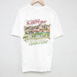 XL★古着 半袖 ビンテージ Tシャツ メンズ 00年代 00s フラガール コットン クルーネック 白 ホワイト 25jul07 中古