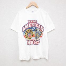 L★古着 半袖 ビンテージ Tシャツ メンズ 00年代 00s リアルアメリカン コットン クルーネック 白 ホワイト 25jul08 中古