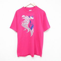 ヘインズ 80s 半袖Tシャツ 馬 ピンク L | 古着