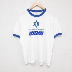 M★古着 ヘインズ Hanes 半袖 ビンテージ Tシャツ メンズ 80年代 80s ホスピタル クルーネック USA製 白 ホワイト リンガー 25jul08 中古