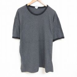 XL★古着 オールドネイビー 半袖 ビンテージ Tシャツ メンズ 00年代 00s 無地 大きいサイズ コットン クルーネック グレー 霜降り リンガー 25jul08 中古