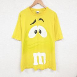 XL★古着 半袖 ビンテージ Tシャツ メンズ 00年代 00s m&ms 大きいサイズ コットン クルーネック 黄 イエロー 25jul09 中古