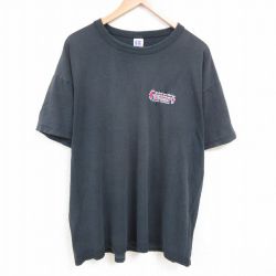 XL★古着 ラッセル 半袖 ビンテージ Tシャツ メンズ 80年代 80s SUMMIT 大きいサイズ コットン クルーネック USA製 黒 ブラック 25jul09 中古