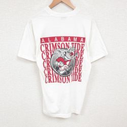 L★古着 スクリーンスターズ 半袖 ビンテージ Tシャツ メンズ 80年代 80s アラバマクリムゾンタイド クルーネック USA製 白 ホワイト 25jul09 中古
