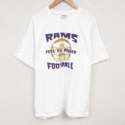XL★古着 ヘインズ Hanes 半袖 ビンテージ Tシャツ メンズ 00年代 00s フットボール 大きいサイズ コットン クルーネック 白 ホワイト 25jul09 中古