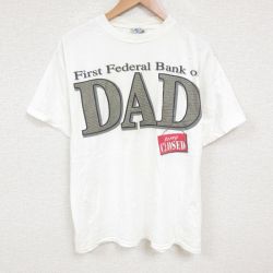 XL★古着 半袖 ビンテージ Tシャツ メンズ 90年代 90s DAD コットン クルーネック 白 ホワイト 25jul09 中古