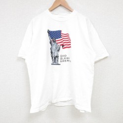 XL★古着 半袖 ビンテージ Tシャツ メンズ 00年代 00s 自由の女神 コットン クルーネック USA製 白 ホワイト 25jul10 中古