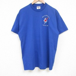 L★古着 ジャージーズ 半袖 ビンテージ Tシャツ メンズ 00年代 00s ダンス クルーネック 青 ブルー 25jul10 中古