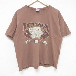 【50%OFF】00s 半袖Tシャツ アイオワ ブラウン L | 古着