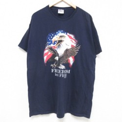 ヘインズ 00s 半袖Tシャツ 鳥 ネイビー XL | 古着