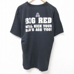 【50%OFF】L★古着 半袖 ビンテージ Tシャツ メンズ 00年代 00s BIG RED コットン クルーネック 黒 ブラック 25jul11 中古