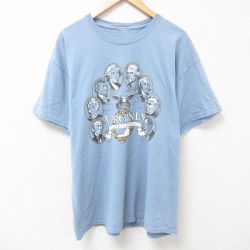 【50%OFF】XL★古着 半袖 ビンテージ Tシャツ メンズ 90年代 90s バージニア 大きいサイズ クルーネック 薄紺 ネイビー 25jul11 中古