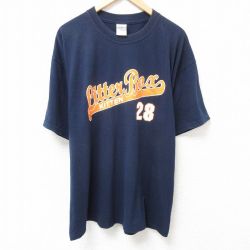 XL★古着 半袖 ビンテージ Tシャツ メンズ 00年代 00s KITTEN 大きいサイズ クルーネック 濃紺 ネイビー 25jul11 中古