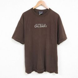 XL★古着 半袖 ビンテージ Tシャツ メンズ 00年代 00s CALGARY コットン クルーネック 茶 ブラウン 25jul11 中古