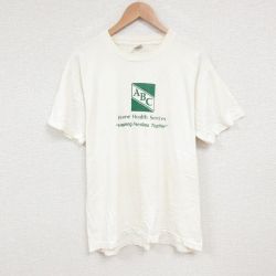 L★古着 フルーツオブザルーム 半袖 ビンテージ Tシャツ メンズ 90年代 90s ABC コットン クルーネック USA製 薄ベージュ カーキ 25jul11 中古