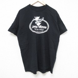 XL★古着 フルーツオブザルーム 半袖 ビンテージ Tシャツ メンズ 90年代 90s シカ コットン クルーネック カナダ製 黒 ブラック 25jul11 中古