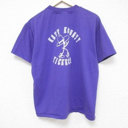 L★古着 ヘインズ Hanes 半袖 ビンテージ Tシャツ メンズ 90年代 90s キッカーズ クルーネック USA製 紫 パープル 25jul11 中古