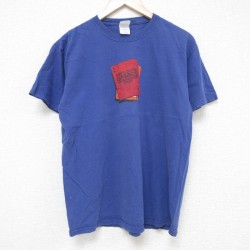 M★古着 半袖 ビンテージ Tシャツ メンズ 00年代 00s トランプ コットン クルーネック 紺 ネイビー 25jul11 中古