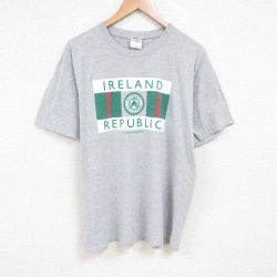 XL★古着 半袖 ビンテージ Tシャツ メンズ 00年代 00s アイルランド クルーネック グレー 霜降り 25jul12 中古
