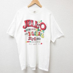 XL★古着 フルーツオブザルーム 半袖 ビンテージ Tシャツ メンズ 90年代 90s JELLO クルーネック 白 ホワイト 25jul14 中古
