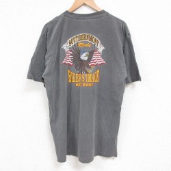 L★古着 半袖 ビンテージ Tシャツ メンズ 00年代 00s キーウエスト コットン クルーネック 濃グレー 25jul14 中古