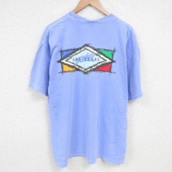 XL★古着 半袖 ビンテージ Tシャツ メンズ 00年代 00s ラスベガス 大きいサイズ コットン クルーネック 薄紫 パープル 25jul16 中古