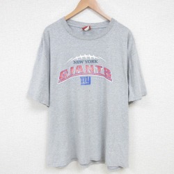 XL★古着 半袖 ビンテージ Tシャツ メンズ 00年代 00s NFL ニューヨークジャイアンツ 大きいサイズ クルーネック グレー 霜降り 25jul16 中古