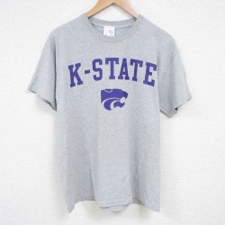 L★古着 半袖 ビンテージ Tシャツ メンズ 00年代 00s K クルーネック グレー 霜降り 25jul16 中古