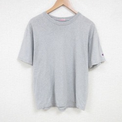 L★古着 チャンピオン champion 半袖 ビンテージ Tシャツ メンズ 00年代 00s 無地 コットン クルーネック グレー 霜降り 25jul16 中古