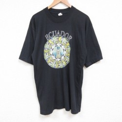 L★古着 半袖 ビンテージ Tシャツ メンズ 00年代 00s エクアドル クルーネック 黒 ブラック 25jul15 中古