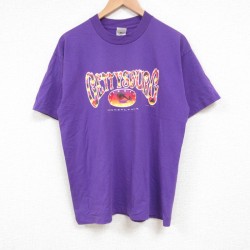 L★古着 フルーツオブザルーム 半袖 ビンテージ Tシャツ メンズ 90年代 90s ペンシルベニア クルーネック 紫 パープル 25jul15 中古