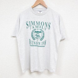 【50%OFF】L★古着 ジャージーズ 半袖 ビンテージ Tシャツ メンズ 90年代 90s SIMMONS クルーネック グレー 霜降り 25jul15 中古