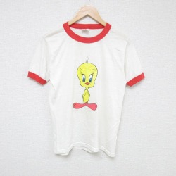 S★古着 半袖 ビンテージ Tシャツ メンズ 80年代 80s ルーニーテューンズ LOONEY TUNES トゥイーティー クルーネック USA製 白 ホワイト リンガー 25jul16 中古