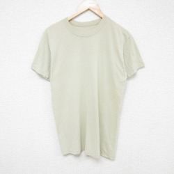 M★古着 半袖 ビンテージ Tシャツ メンズ 80年代 80s 無地 クルーネック ベージュ カーキ 25jul16 中古