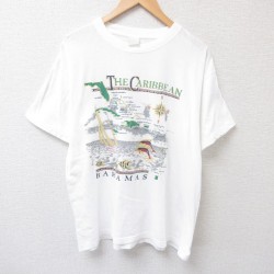 XL★古着 半袖 ビンテージ Tシャツ メンズ 00年代 00s バハマ コットン クルーネック 白 ホワイト 25jul15 中古