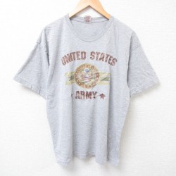 L★古着 半袖 ビンテージ Tシャツ メンズ 00年代 00s ミリタリー USアーミー クルーネック USA製 グレー 霜降り 25jul16 中古