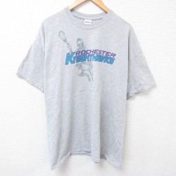 XL★古着 半袖 ビンテージ Tシャツ メンズ 00年代 00s ロチェスター 大きいサイズ コットン クルーネック グレー 霜降り 25jul16 中古