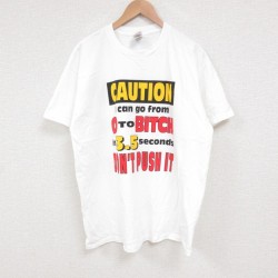 XL★古着 フルーツオブザルーム 半袖 ビンテージ Tシャツ メンズ 00年代 00s CAUTION コットン クルーネック 白 ホワイト 25jul19 中古