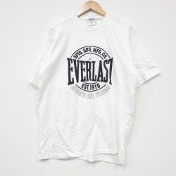 L★古着 半袖 ビンテージ Tシャツ メンズ 90年代 90s EVERLAST コットン クルーネック USA製 白 ホワイト 25jul19 中古
