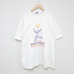 XL★古着 ヘインズ Hanes 半袖 ビンテージ Tシャツ メンズ 90年代 90s ランナー大きいサイズ コットン クルーネック 白 ホワイト 25jul23 中古