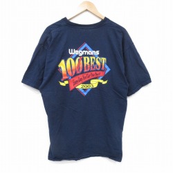XL★古着 半袖 ビンテージ Tシャツ メンズ 00年代 00s BEST コットン クルーネック 紺 ネイビー 25jul23 中古