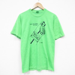 M★古着 フルーツオブザルーム 半袖 ビンテージ Tシャツ メンズ 90年代 90s 鳥 コットン クルーネック USA製 黄緑 25jul23 中古