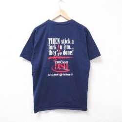 【50%OFF】L★古着 フルーツオブザルーム 半袖 ビンテージ Tシャツ メンズ 00年代 00s メッセージ コットン クルーネック 紺 ネイビー 25jul26 中古