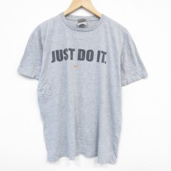 XL★古着 ナイキ NIKE 半袖 ビンテージ Tシャツ メンズ 00年代 00s JUST DO IT コットン クルーネック USA製 紫 パープル 25aug07 中古