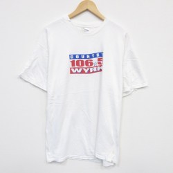 XL★古着 ヘインズ Hanes 半袖 ビンテージ Tシャツ メンズ 00年代 00s WYRK コットン クルーネック 白 ホワイト 25aug07 中古