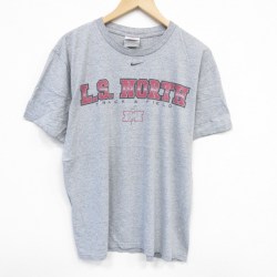 XL★古着 ナイキ NIKE 半袖 ビンテージ Tシャツ メンズ 00年代 00s NORTH クルーネック グレー 霜降り 25aug07 中古