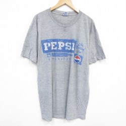 XL★古着 半袖 ビンテージ Tシャツ メンズ 90年代 90s ペプシ クルーネック USA製 グレー 霜降り 25aug07 中古