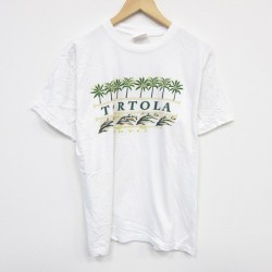 L★古着 半袖 ビンテージ Tシャツ メンズ 00年代 00s イルカ コイル ットン クルーネック 白 ホワイト 25aug07 中古